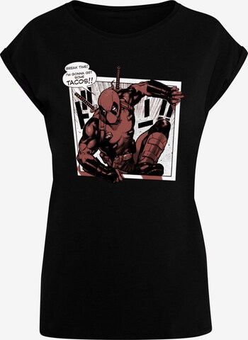 ABSOLUTE CULT Shirt 'Deadpool - Tacos Breaktime' in Zwart: voorkant