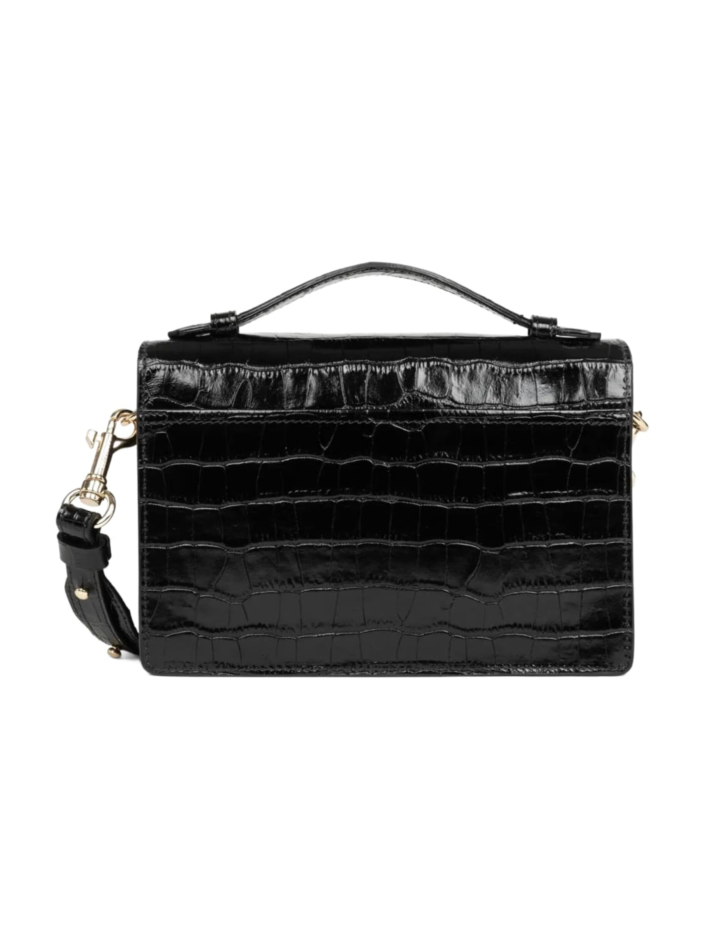 melns LANCASTER Paris Rokassomiņa 'Lancaster Sac à Rabat Zoé Noir Croco'
