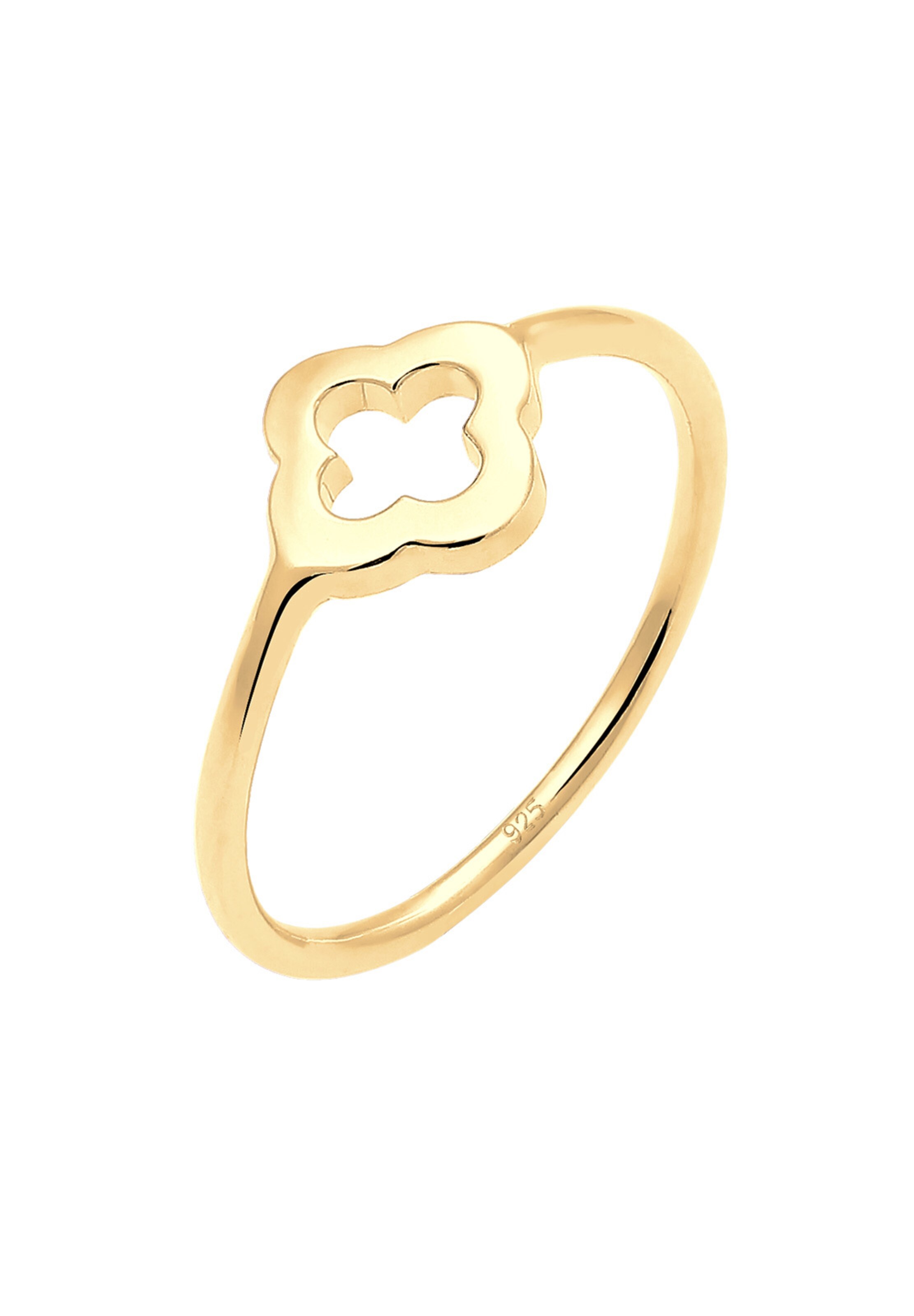 ELLI Ring 'Kleeblatt' in Gold: Vorderseite