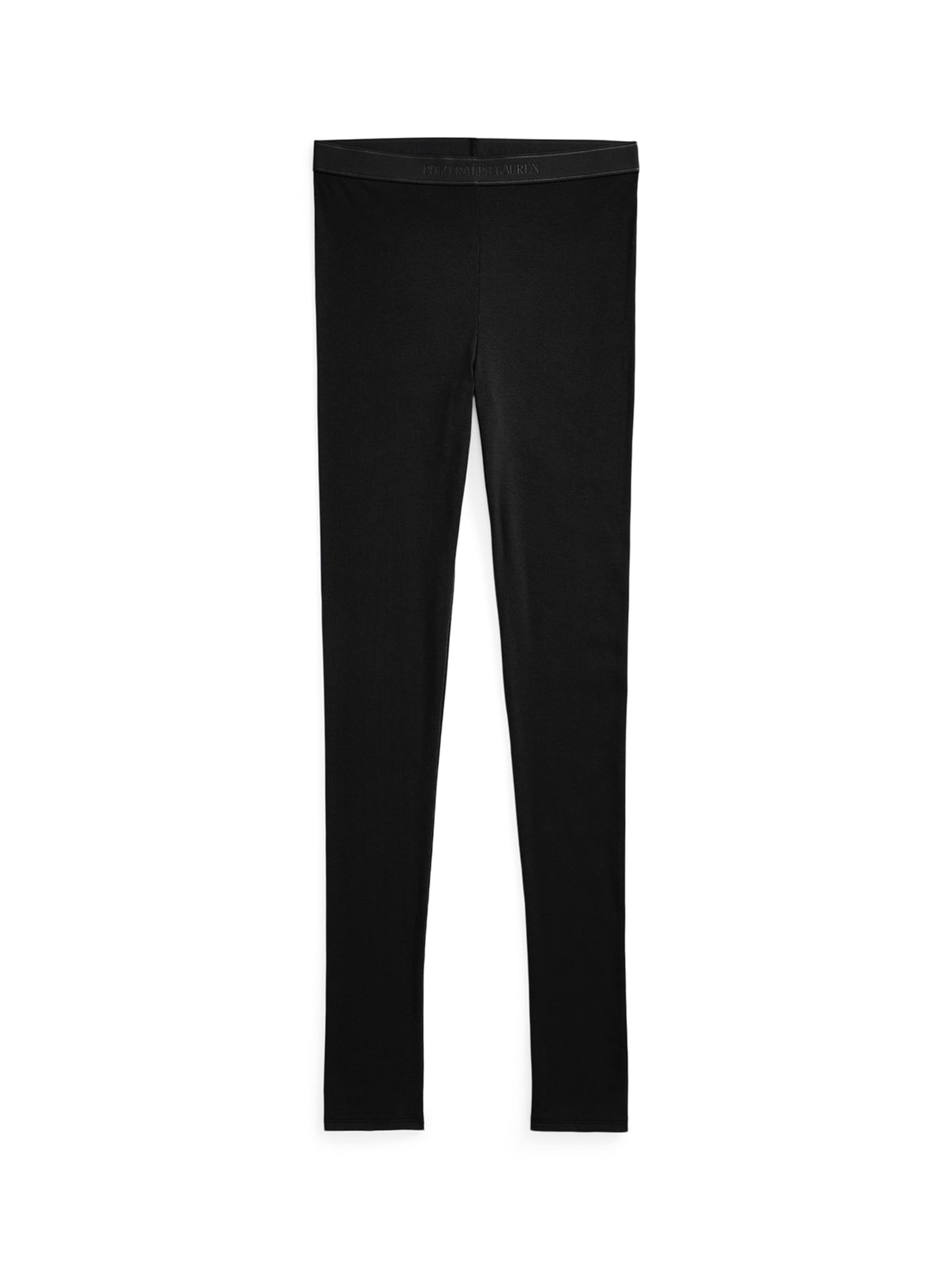 Polo Ralph Lauren Skinny Leggings ' Modern Rib ' in Schwarz: Vorderseite