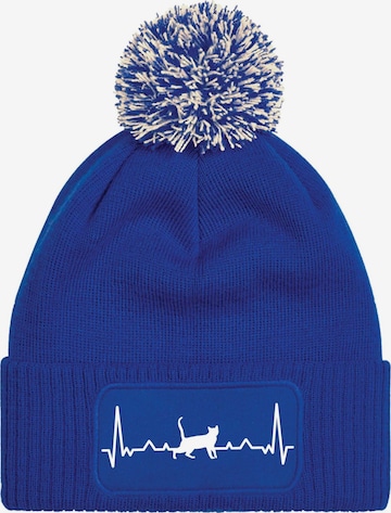 Youth Designz Mütze 'Heartbeat Katze' in Blau: Vorderseite