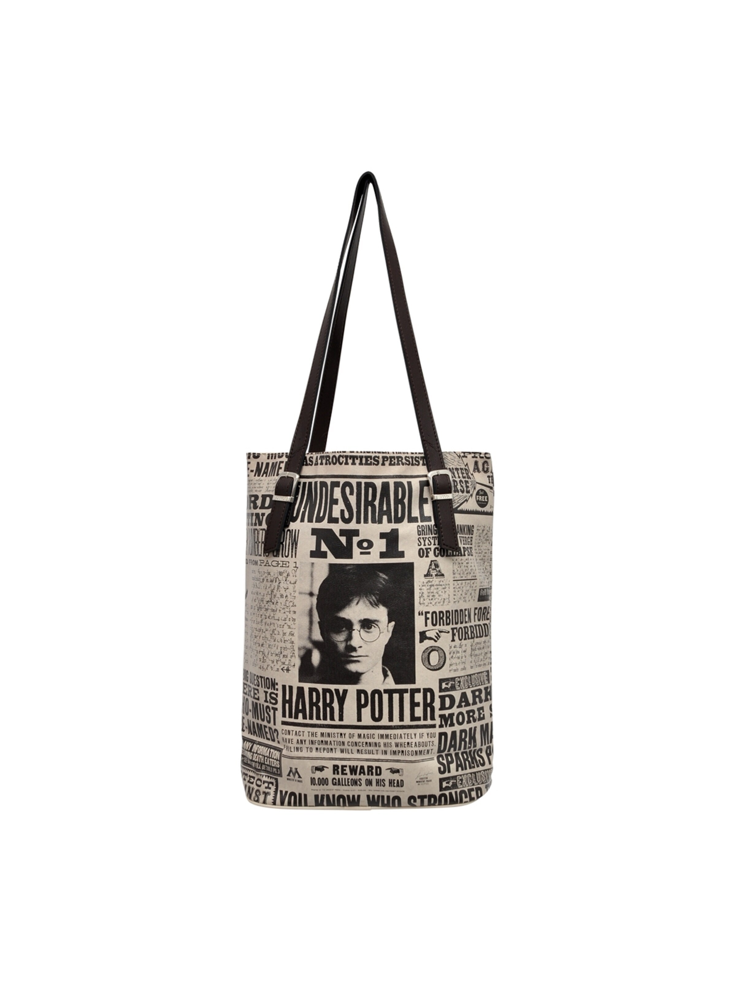 DOGO Shopper 'DOGO Umhängetasche Tall Bag - Daily Prophet Harry Potter' in Beige: front
