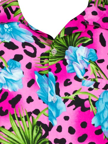 King Kameha Shirt 'Leopard Flowers' in Pink
