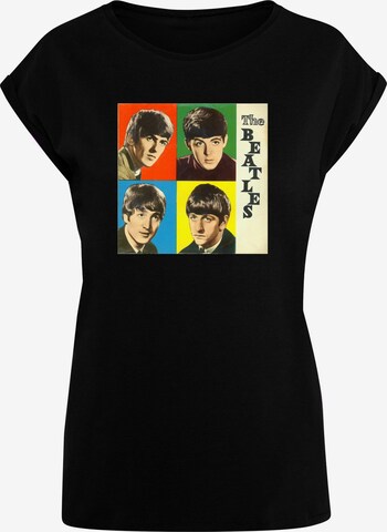 Merchcode T-Shirt 'Beatles - 4 Colored' in Schwarz: predná strana