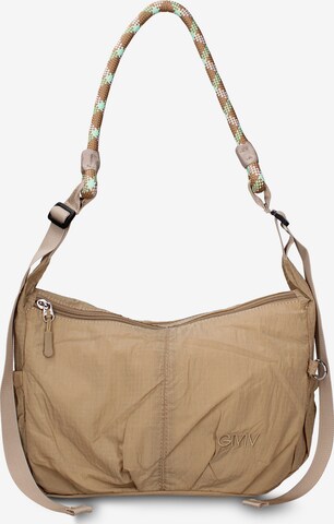 Borsa a spalla 'Borsa a Spalla Donna Gianmarco Venturi Pelle Vegana PU con Zip' di GianMarco Venturi in beige: frontale