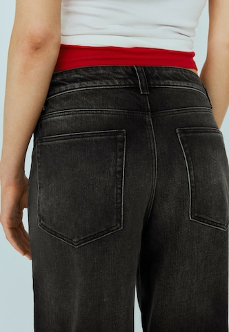 Wide leg Jeans de la Bershka pe negru