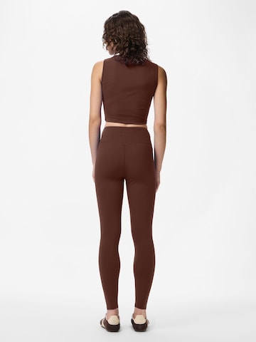 Regular Leggings PIECES en marron