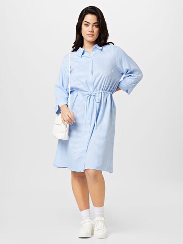 ONLY Carmakoma Shirt Dress 'Tamari' in Blue