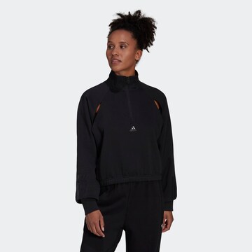 ADIDAS SPORTSWEAR Αθλητική μπλούζα φούτερ 'Hyperglam Fleece' σε μαύρο