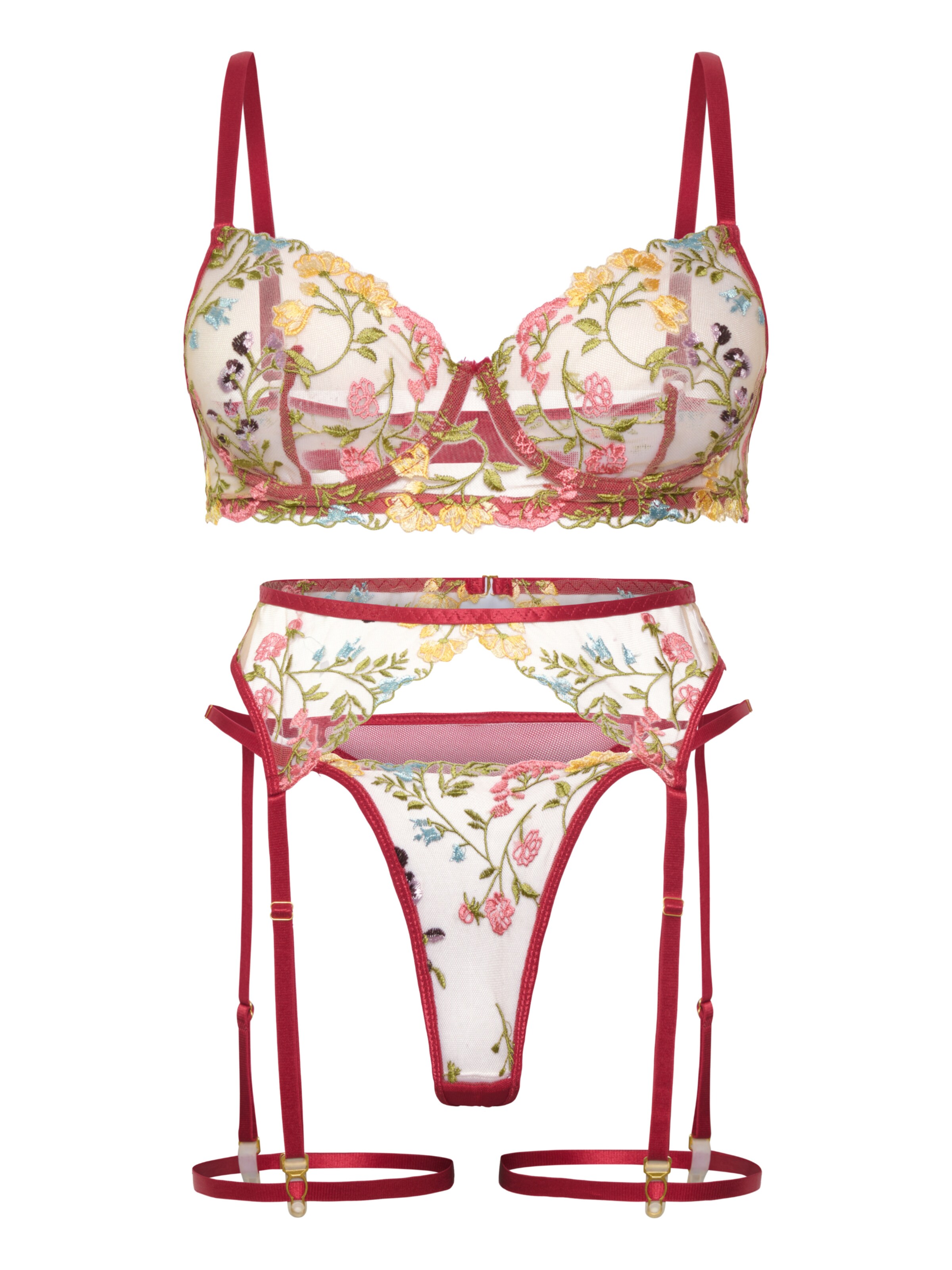 Orchibelle Wäsche-Sets in Rot: Vorderseite