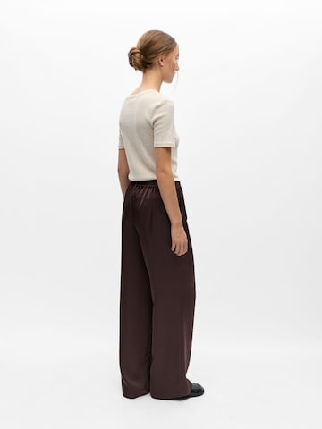 OBJECT Wide leg Pleat-front trousers 'OBJChilli' in Brown