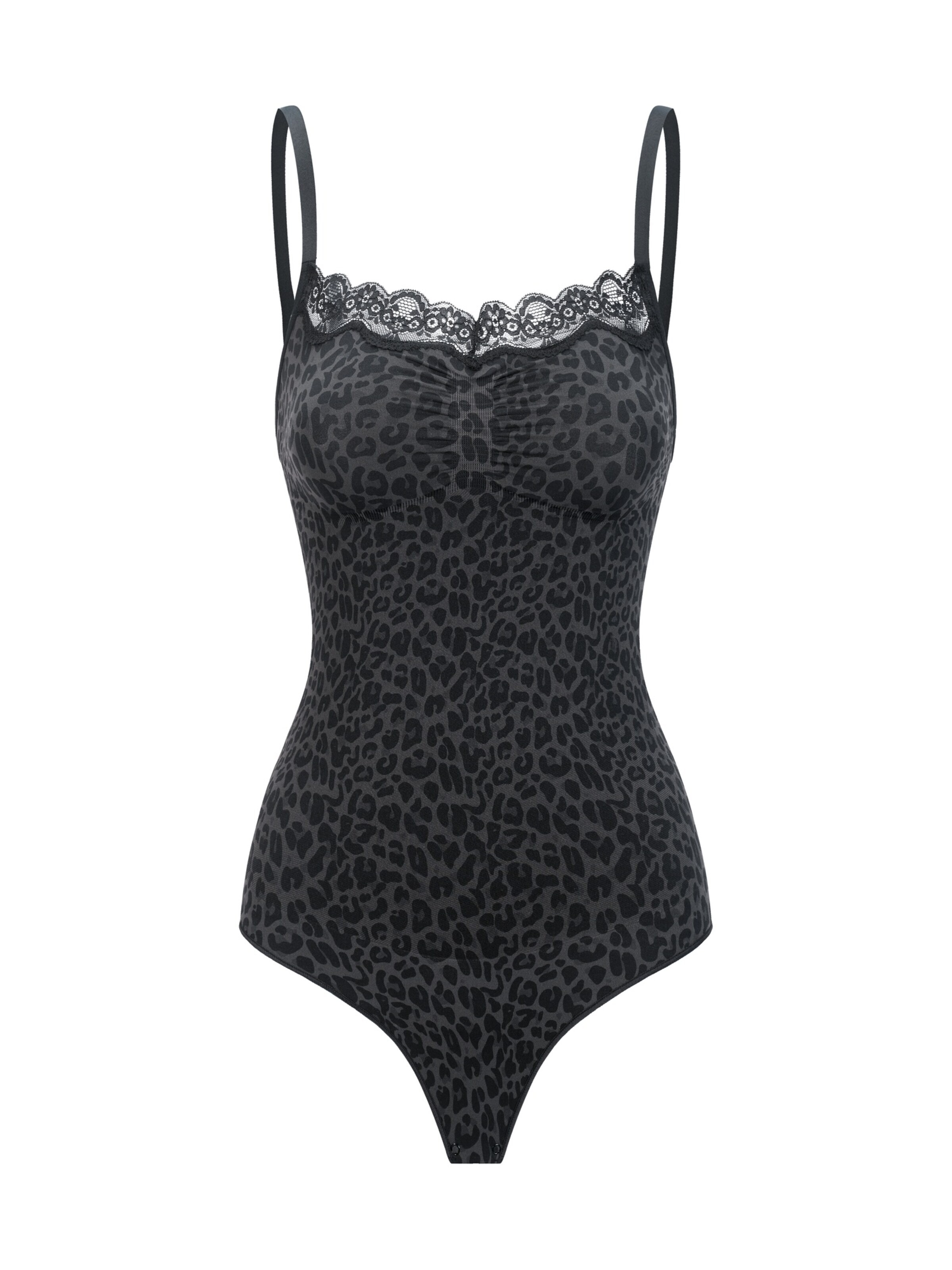 cfab Shapingbody 'Bodysuit Sculpting Shapewear mit Lace'‌‌‌‌‌‌‌ in Schwarz: Vorderseite