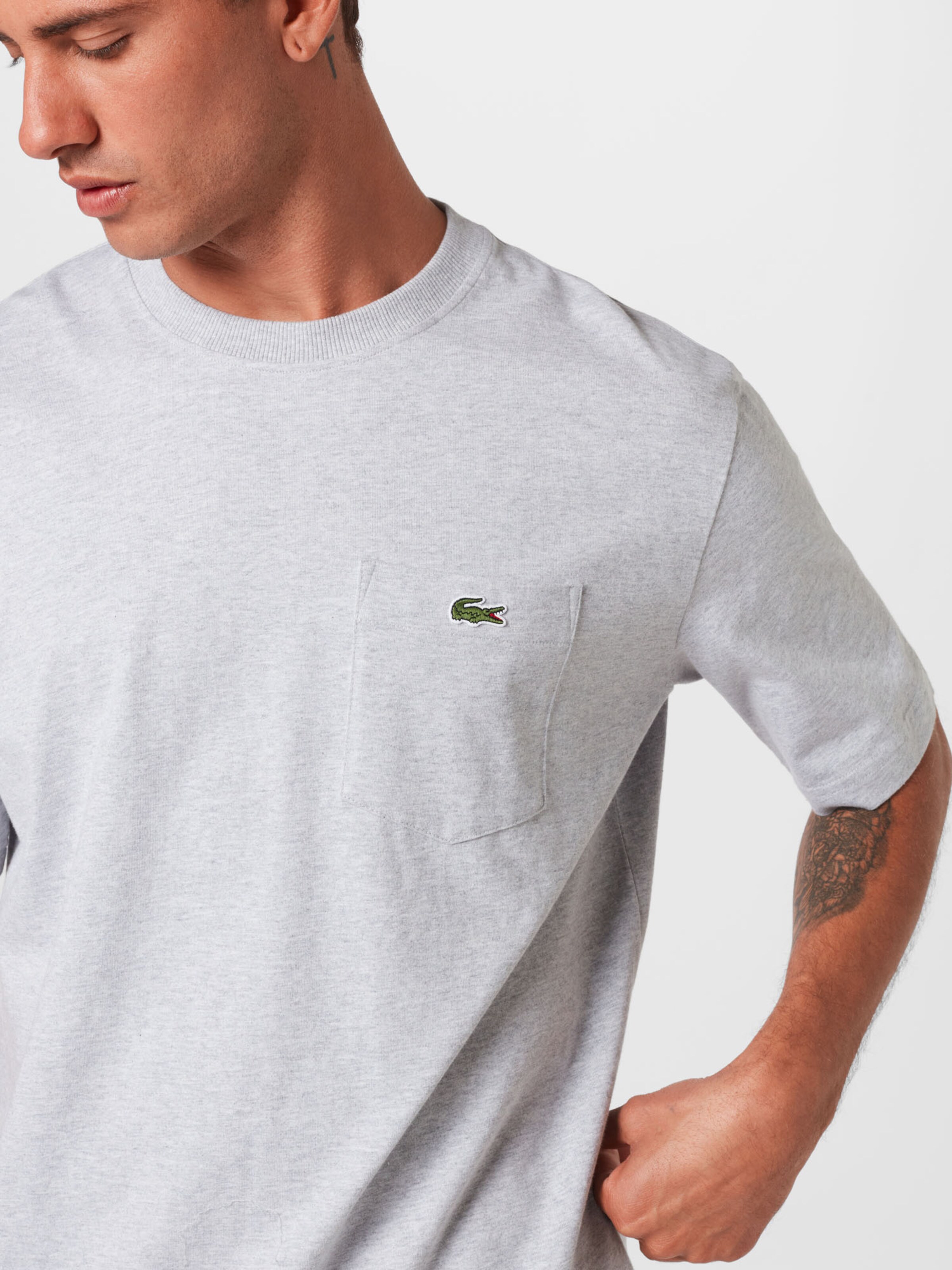 Männer Shirts Lacoste LIVE T-Shirt in Graumeliert - ZX43277