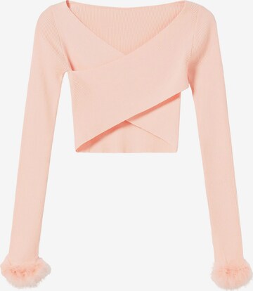 T-shirt Bershka en rose : devant