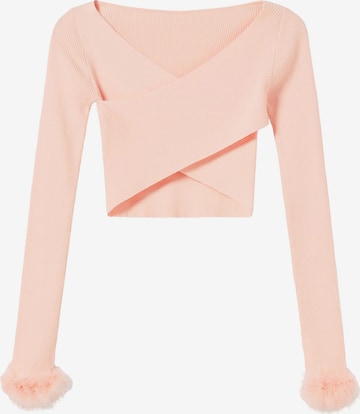 T-shirt Bershka en rose : devant