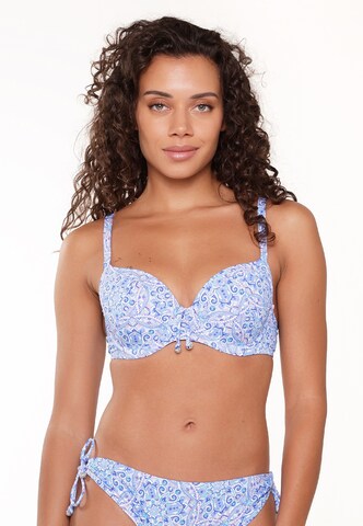 LingaDore T-shirt Bikini Top in Blue: front