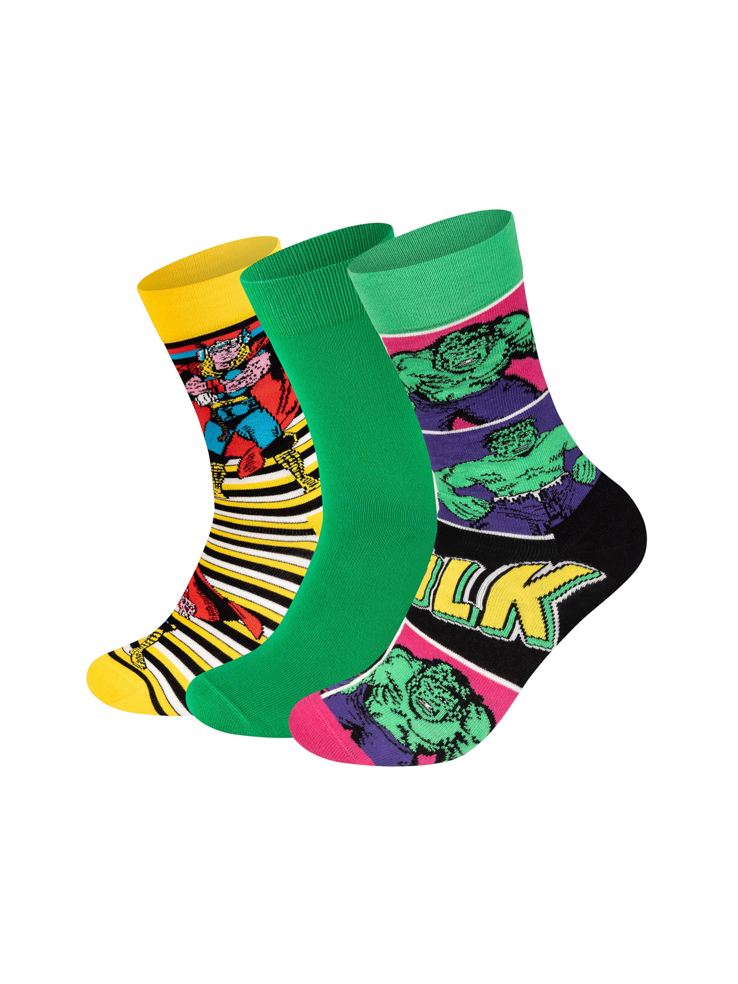 Happy Socks Sokker 'MARVEL™ Hulk-Thor Socks' i blandingsfarvet: forside
