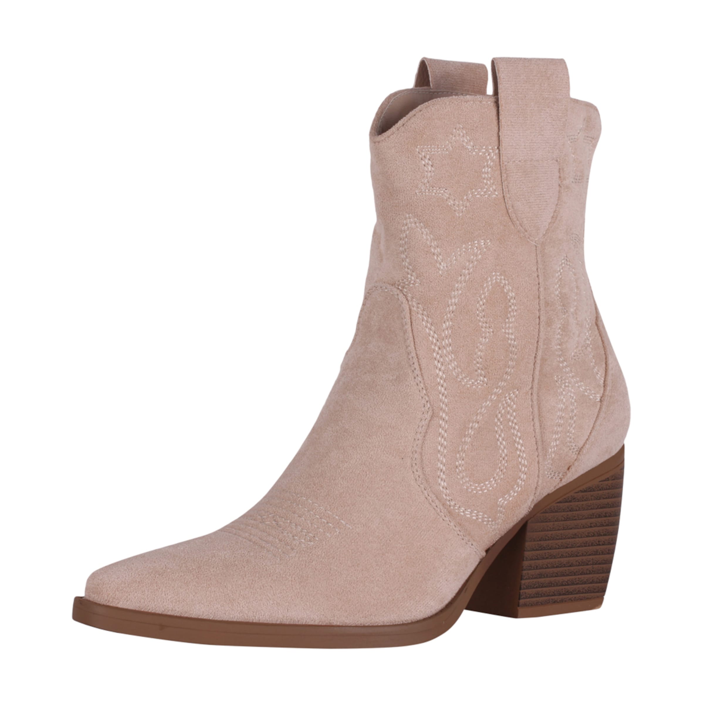 Elara Cowboystiefel in Beige: Vorderseite