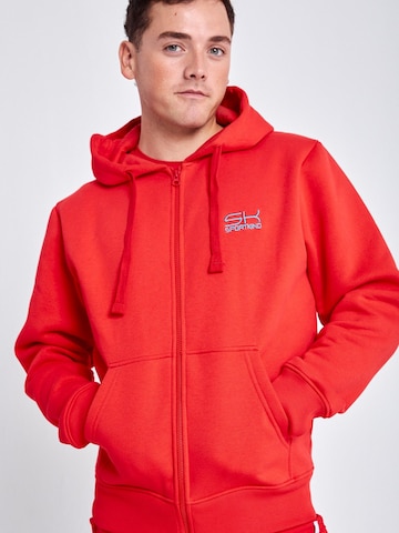 SPORTKIND Sportjas 'Unisex Zip Hoodie' in Rood