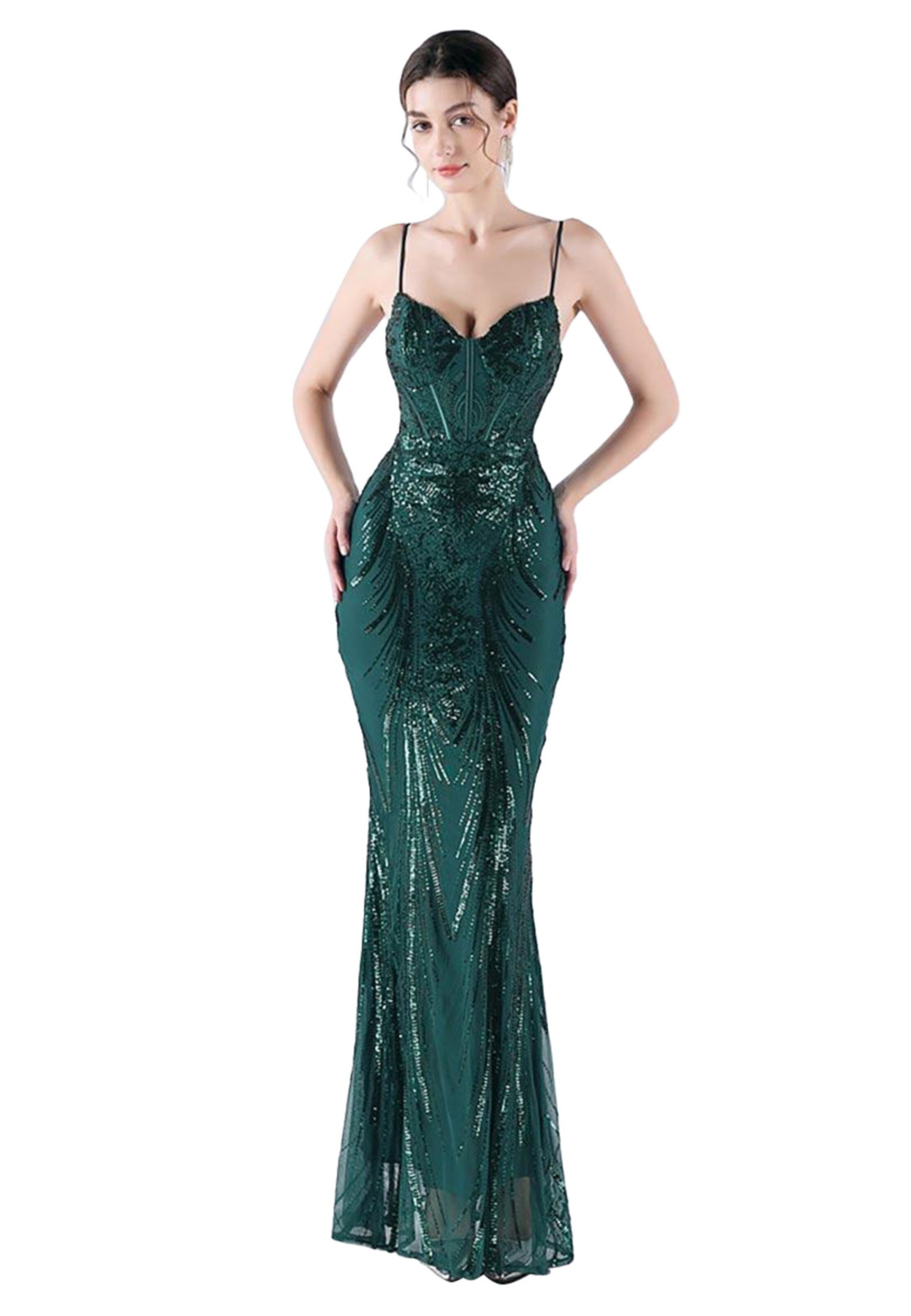 Moda Minx Abendkleid 'Gabrielle' in Grün: Vorderseite