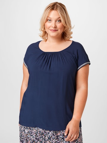 KAFFE CURVE Blouse 'Boline' in Blue: front