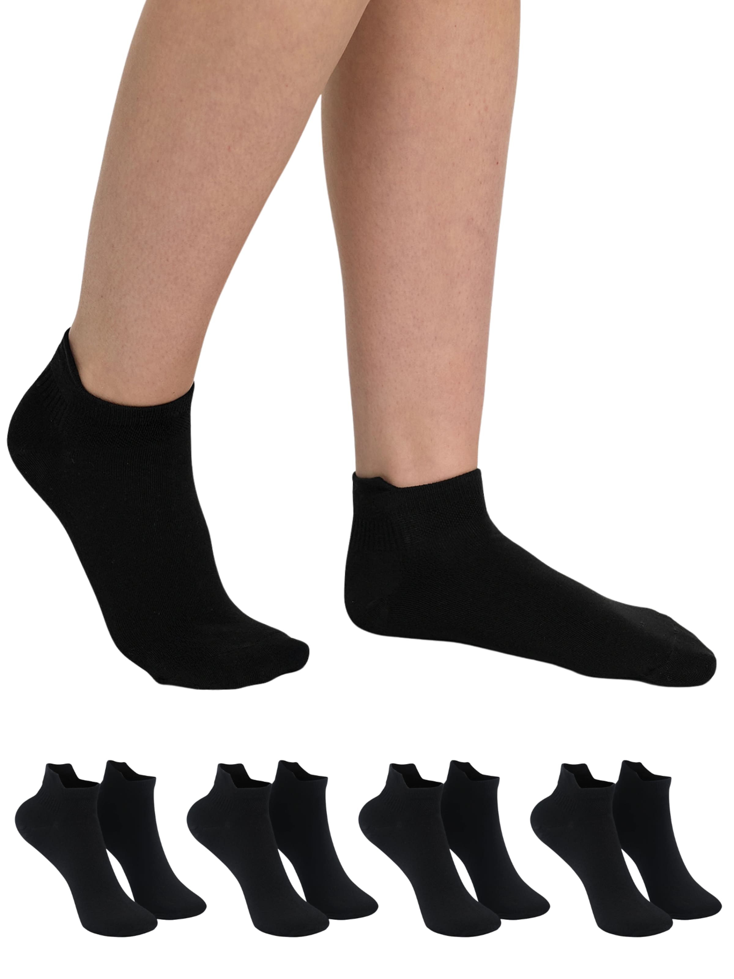 cfab (formerly creamy fabrics) Socken '4er-Pack Sneaker Socken'‌ in Schwarz