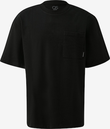 QS Shirt 'Q/S designed by - Heren t-shirt' in Zwart: voorkant