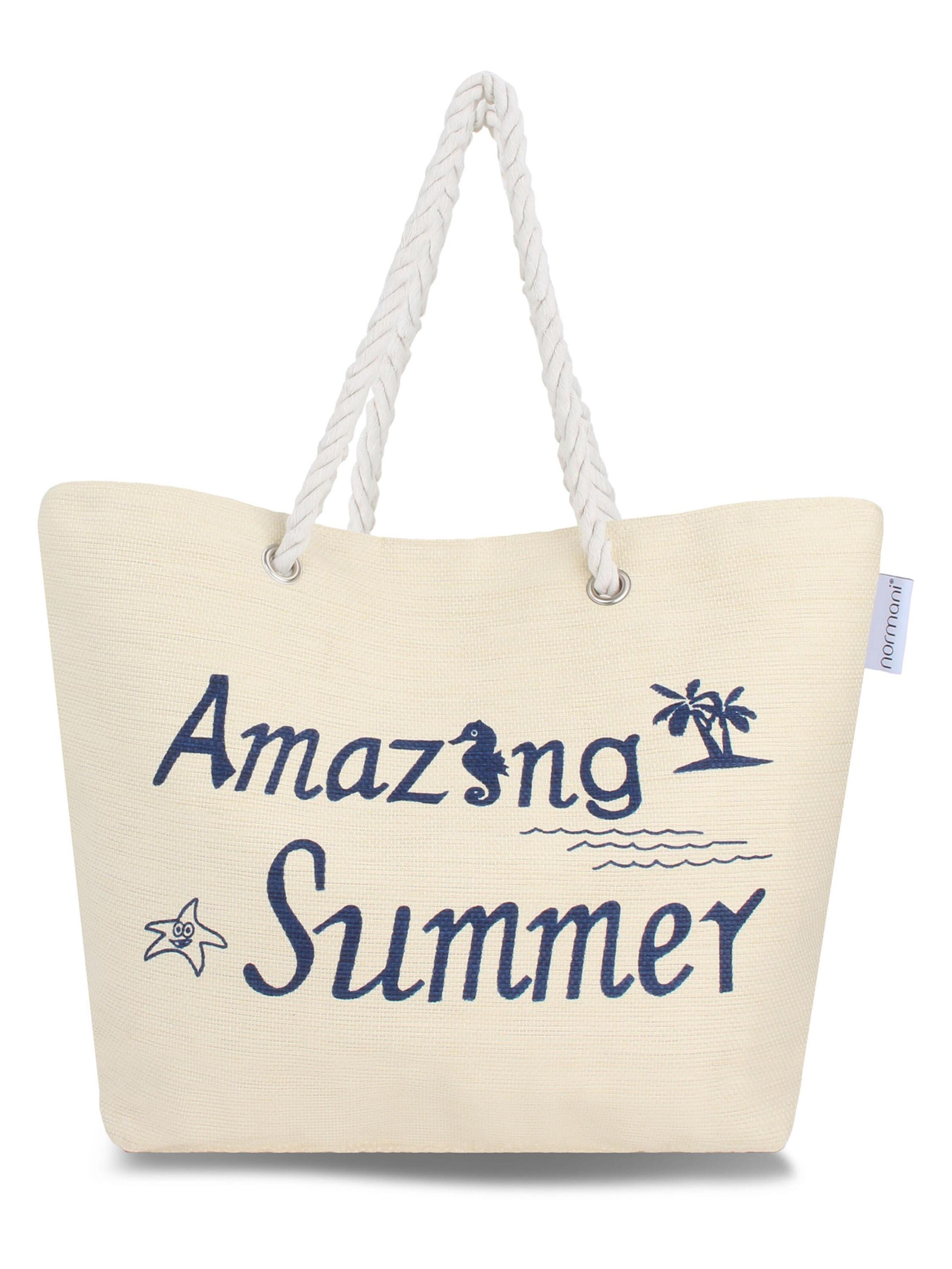 normani Strandtasche in beige / navy, Produktansicht