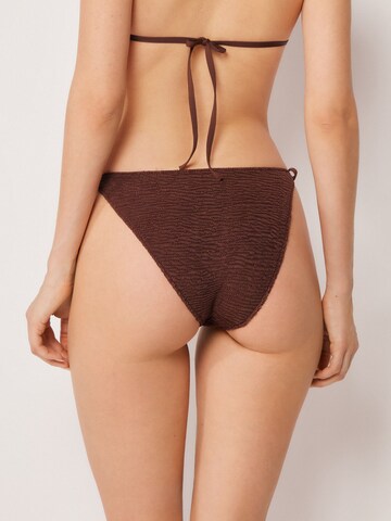 CALZEDONIA Bikini Bottoms 'Crinkle Waves' in Brown