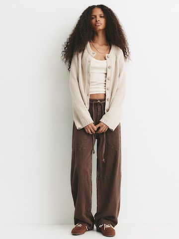 Pull&Bear Strickjacke in Beige: Vorderseite