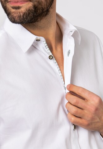 STOCKERPOINT Comfort fit Traditional Button Up Shirt 'Peter' in White