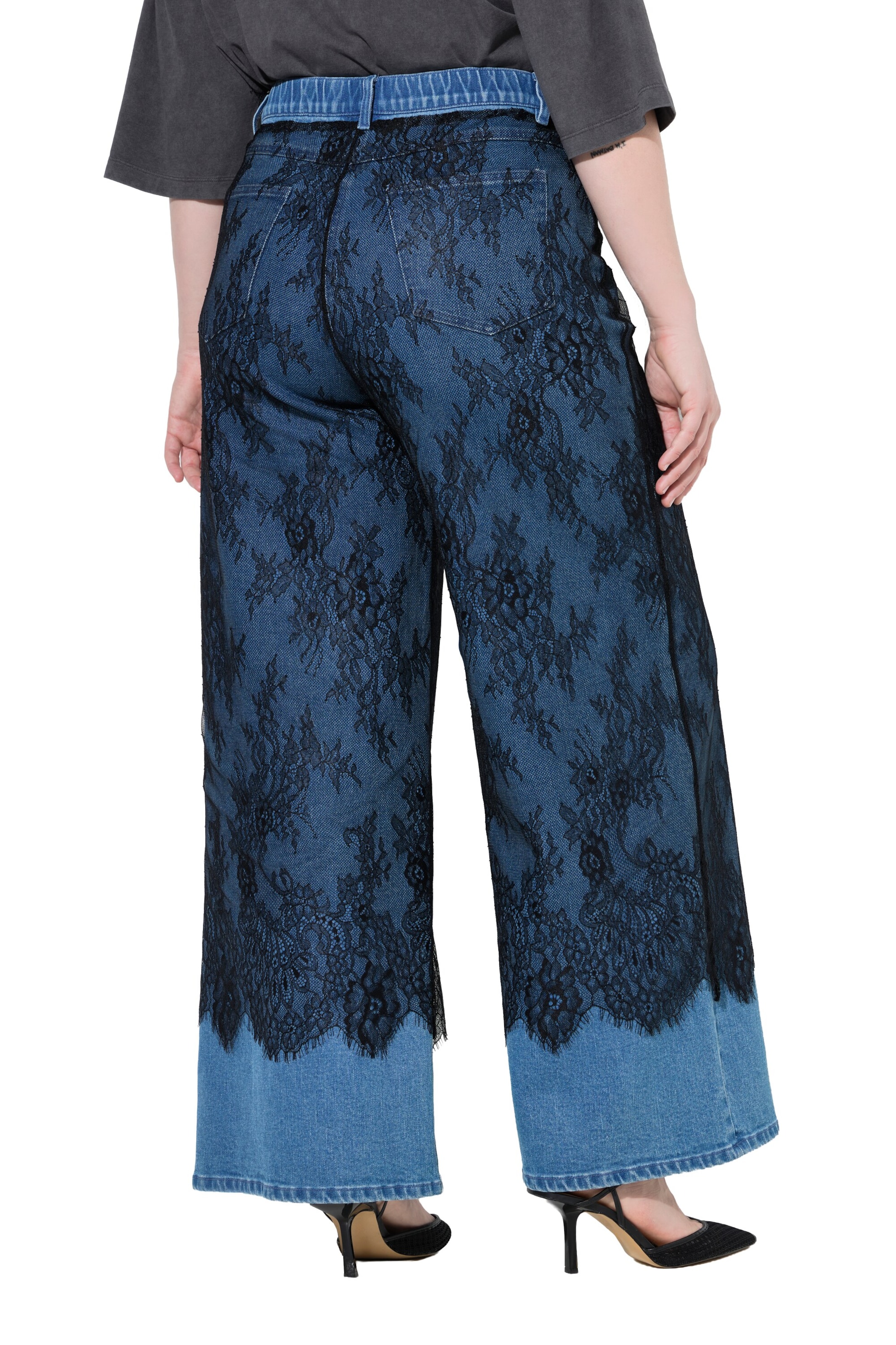 Ulla Popken Wide leg Jeans in Blauw