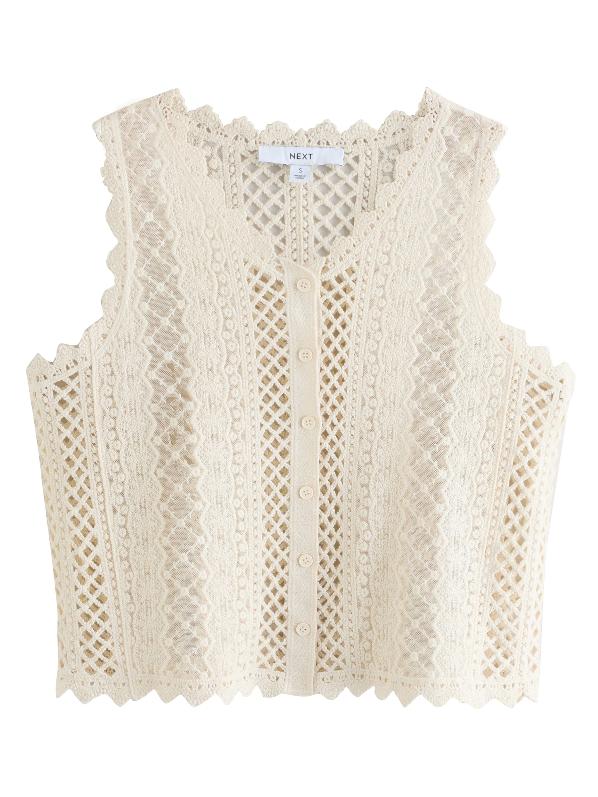 Next Вязаная жилетка в Бежевый: спереди