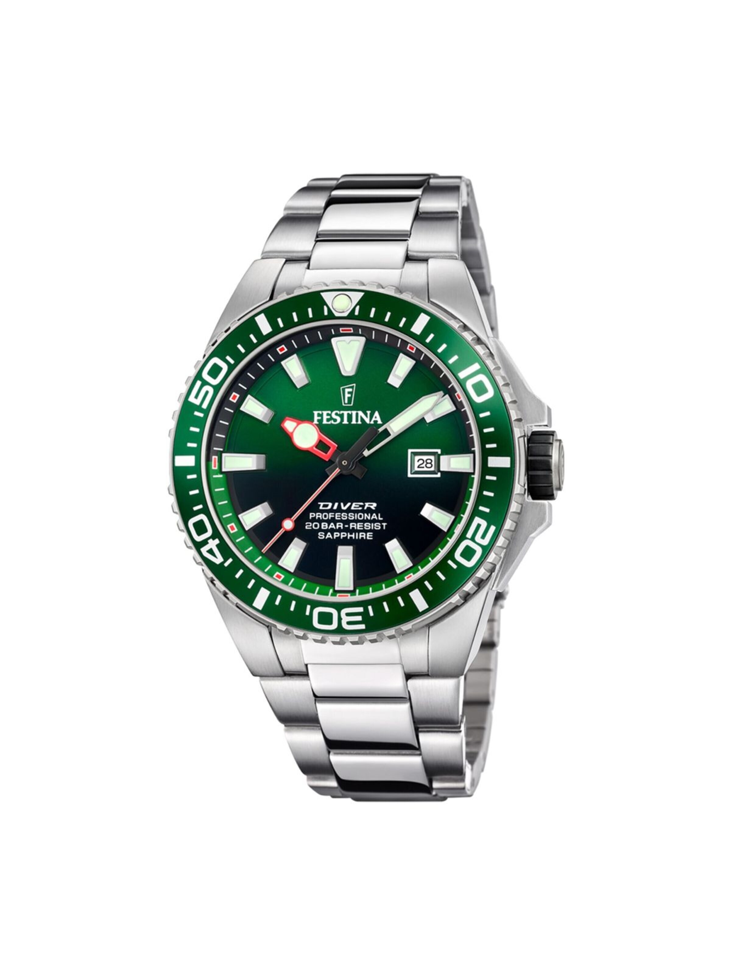 Montre à affichage analogique FESTINA en vert : devant