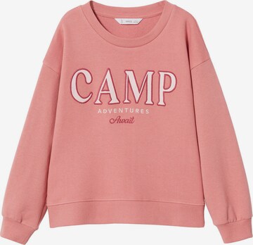MANGO KIDS Sweatshirt 'Camp' in Pink: front