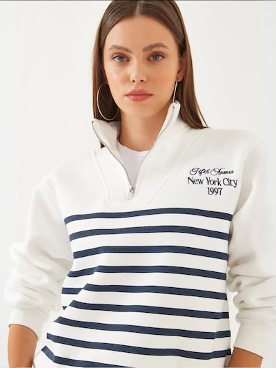 Bianco Lucci Sweatshirt in marine blue / White, Item view