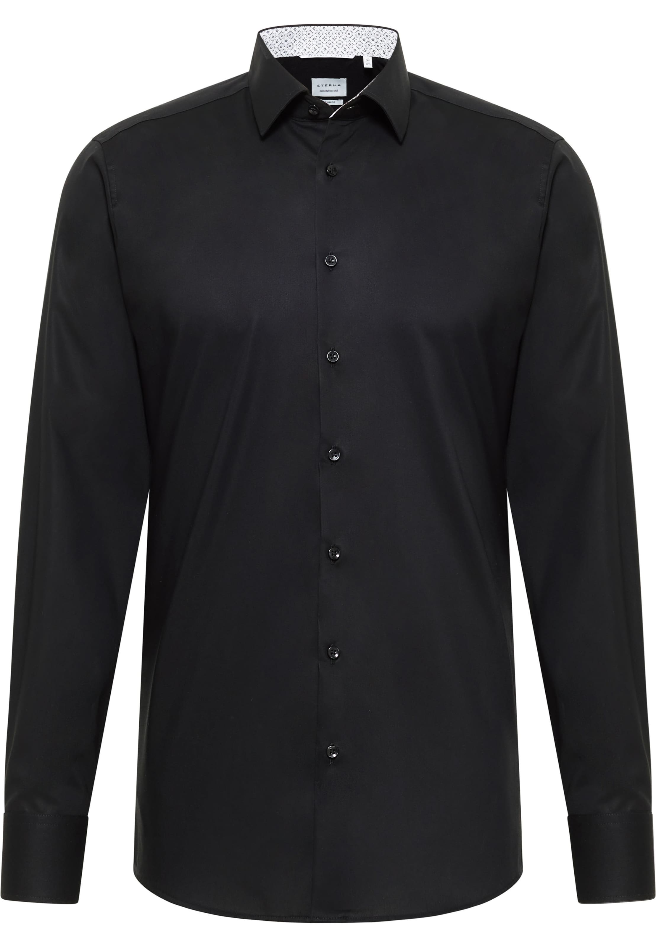 ETERNA Slim fit Zakelijk overhemd in Zwart: voorkant