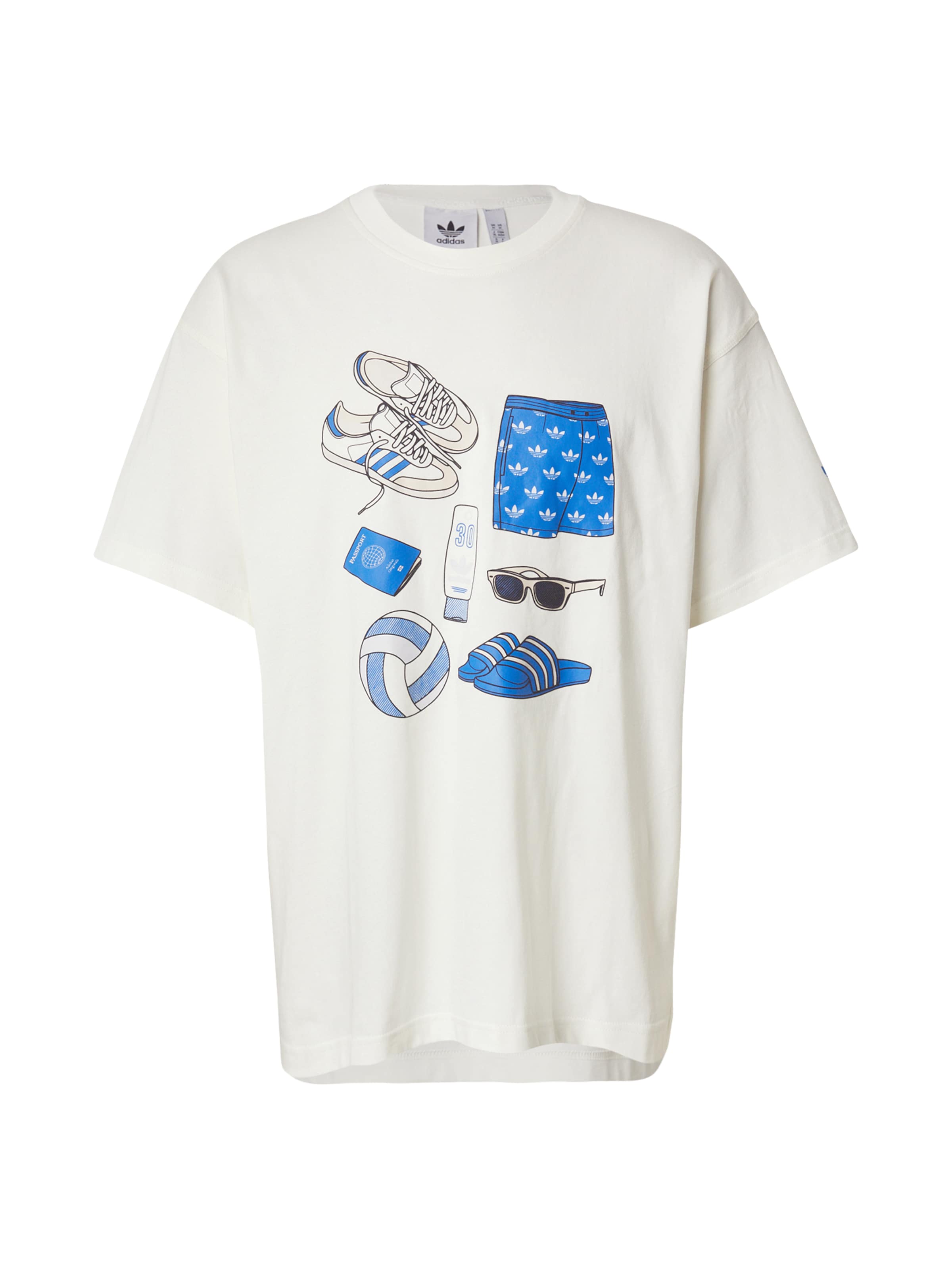 ADIDAS ORIGINALS Тениска 'BEACH SPORT' в бяло: отпред