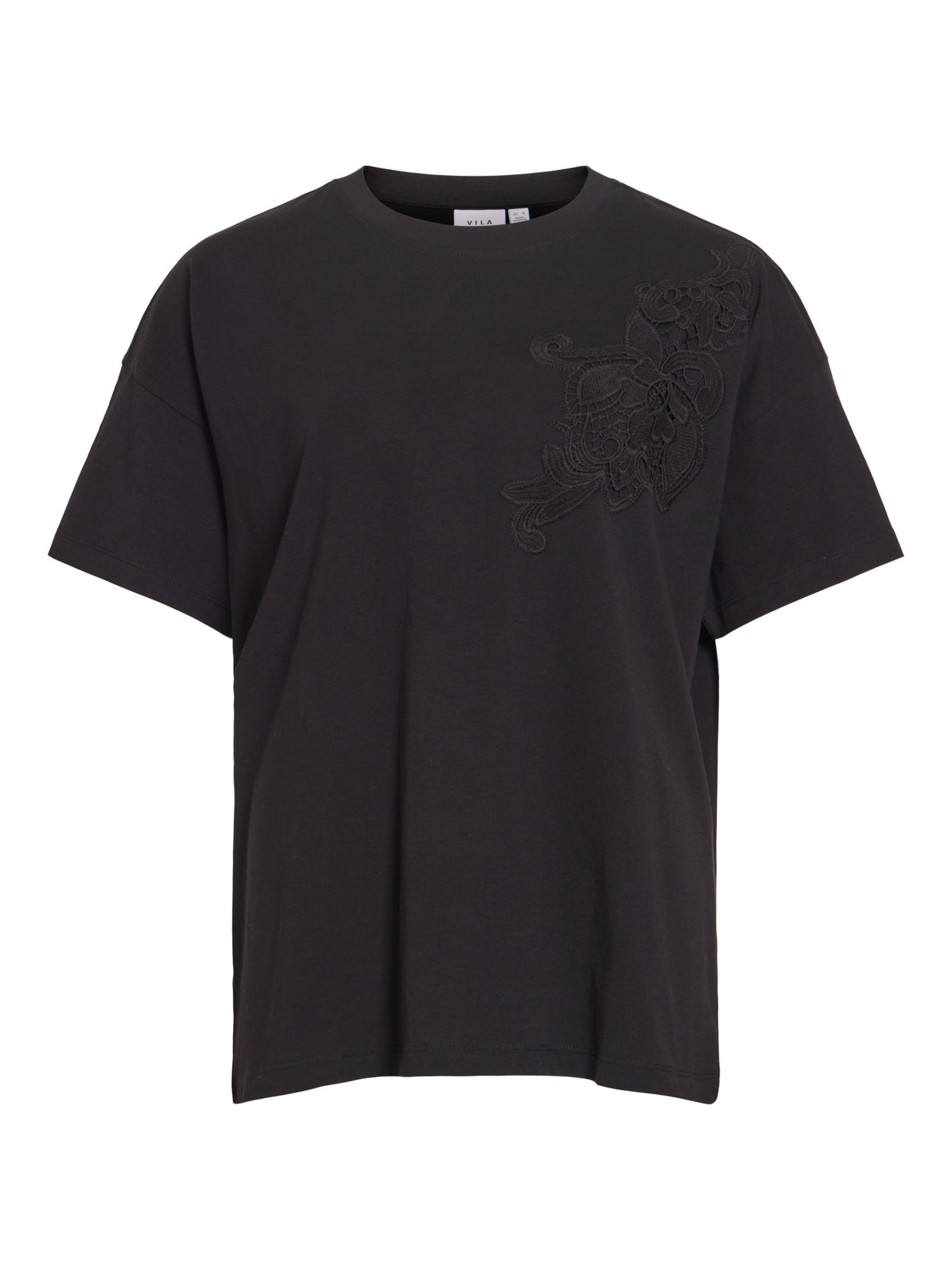 VILA T-Shirt 'VIVora' in Schwarz: Vorderseite