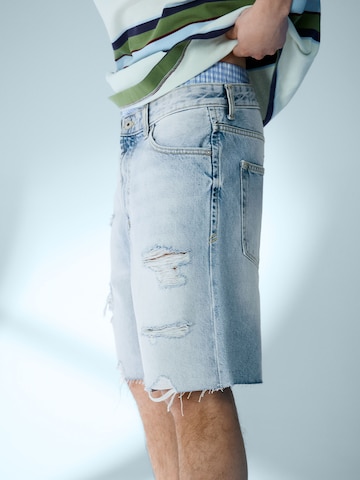 Bershka Baggy Дънки в синьо