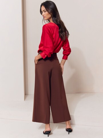 Wide Leg Pantalon à pince Lipsy en marron
