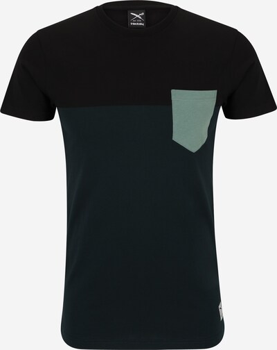 Iriedaily T-Shirt in petrol / pastellgrün / schwarz, Produktansicht