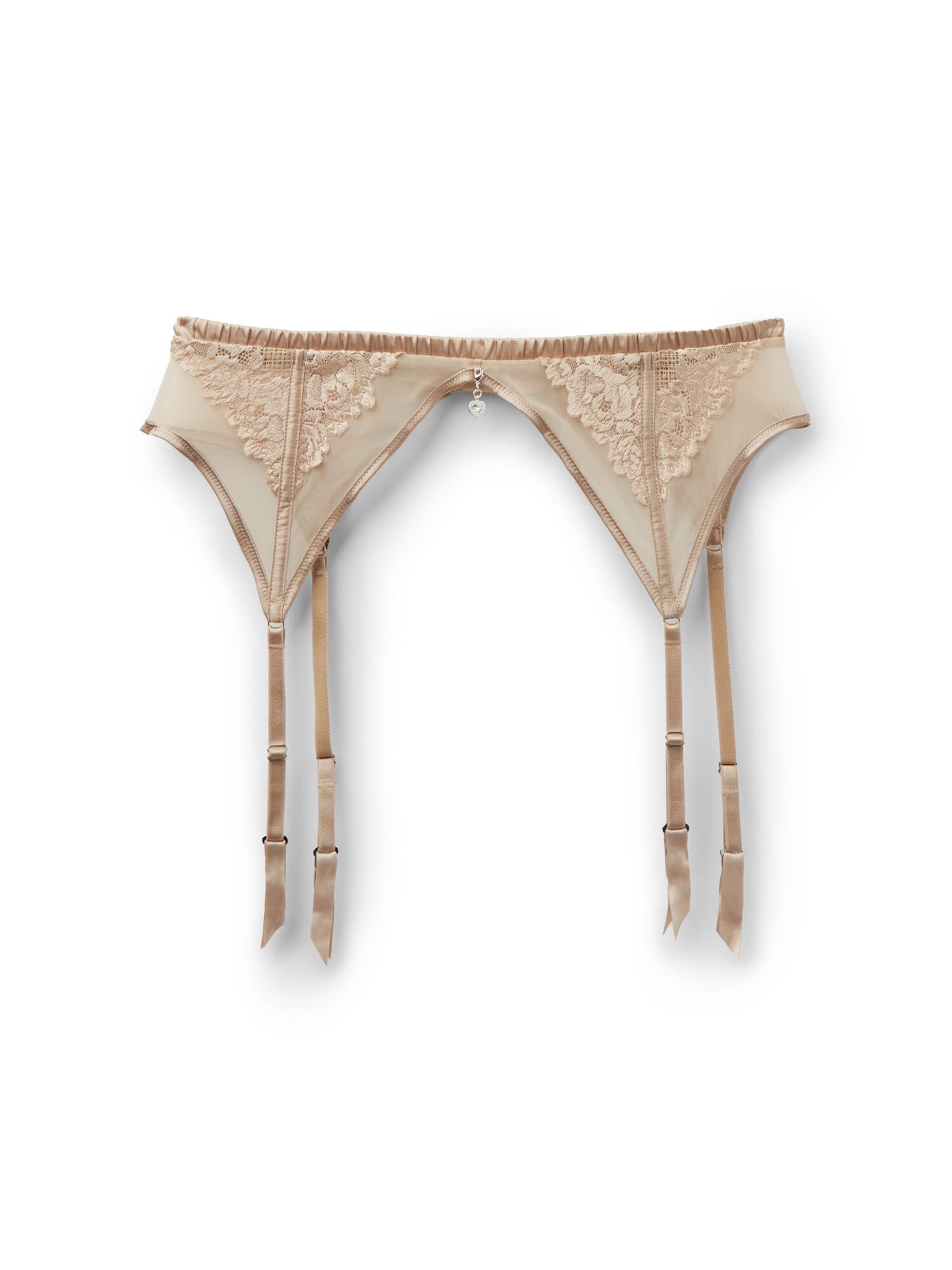 INTIMISSIMI Garter Belt 'Silky Flowers' in Beige: front