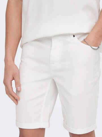 Regular Pantalon 'Ply' Only & Sons en blanc : devant