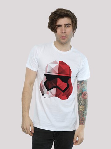 F4NT4STIC Shirt 'Star Wars The Last Jedi Cubist Trooper Helmet' in Wit: voorkant