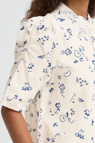 ICHI Bluse 'IHQWINA SH2' i hvid