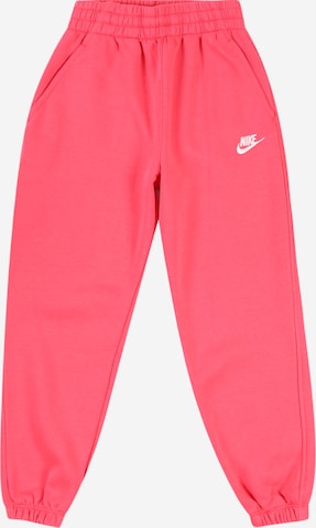Nike Sportswear Штаны 'CLUB FLC' в Ярко-розовый: спереди
