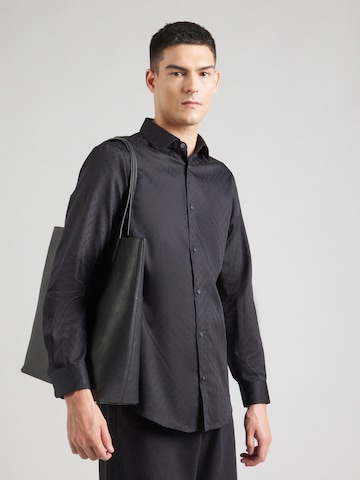 Regular fit Camicia di ARMANI EXCHANGE in nero: frontale
