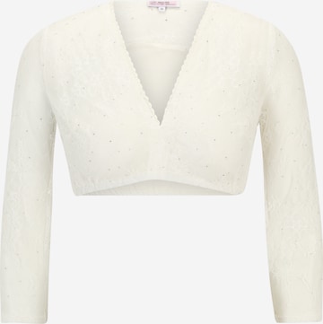 Blouse folklorique MARJO en blanc : devant