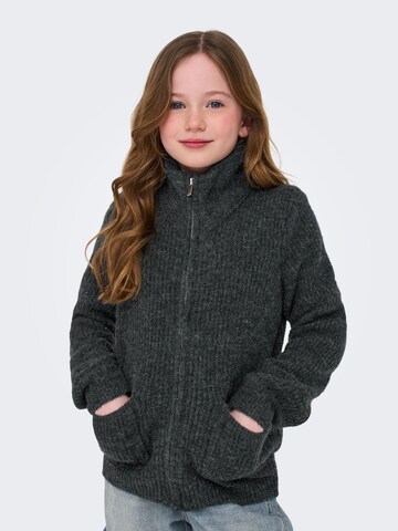 ONLY GIRLS Knit cardigan 'KOGFridi' in Grey: front